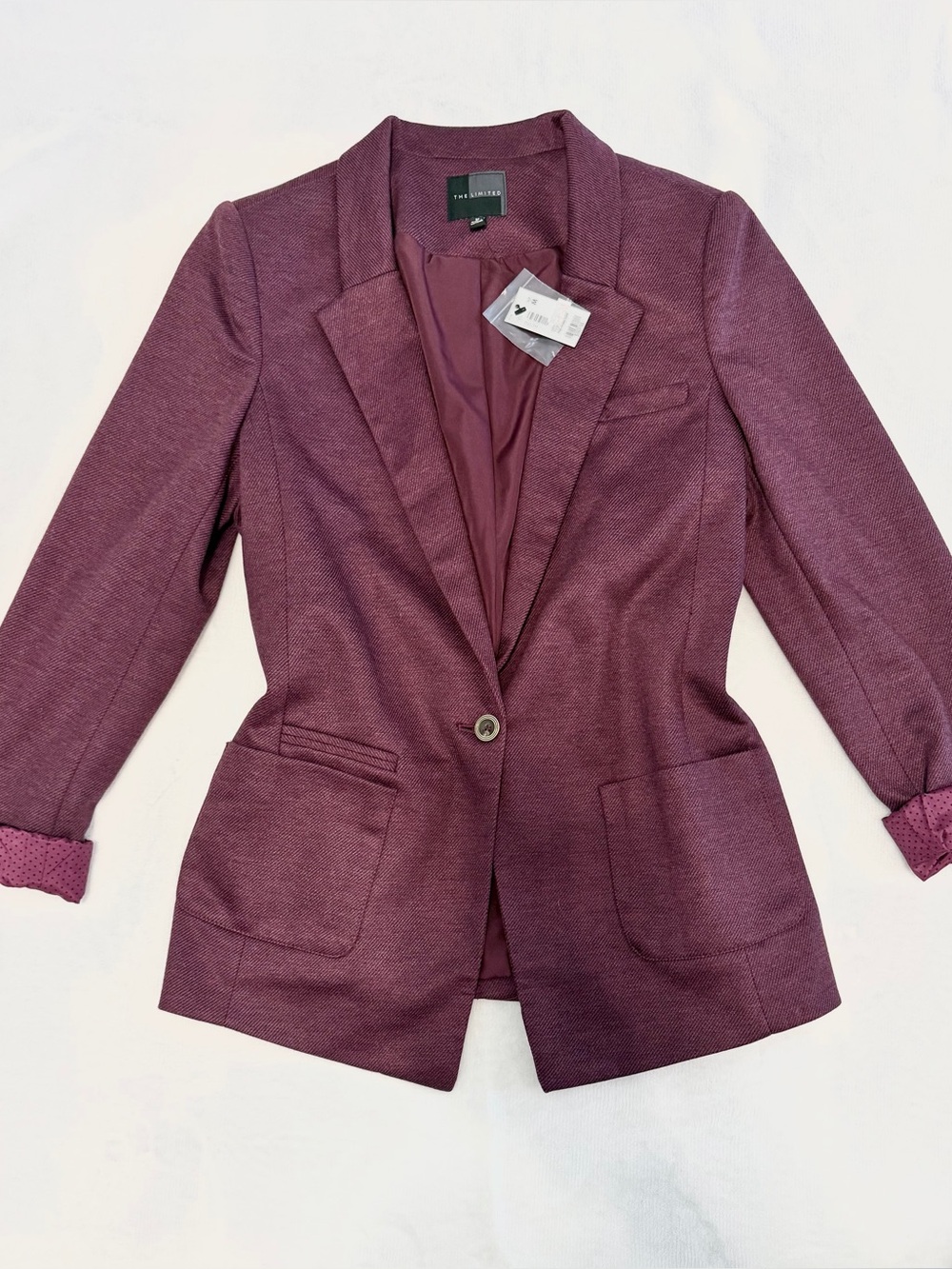 The Limited Plum Single-Button Blazer